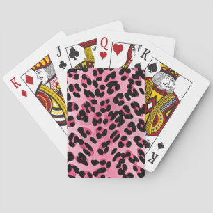 RAB Rockabilly Rosa Gepardtdruck Spielkarten