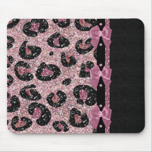 RAB Rockabilly Rosa Leopardenprint-Bandbögen Mousepad