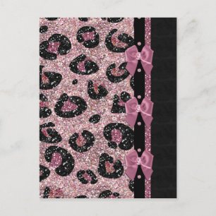 RAB Rockabilly Rosa Leopardenprint-Bandbögen Postkarte