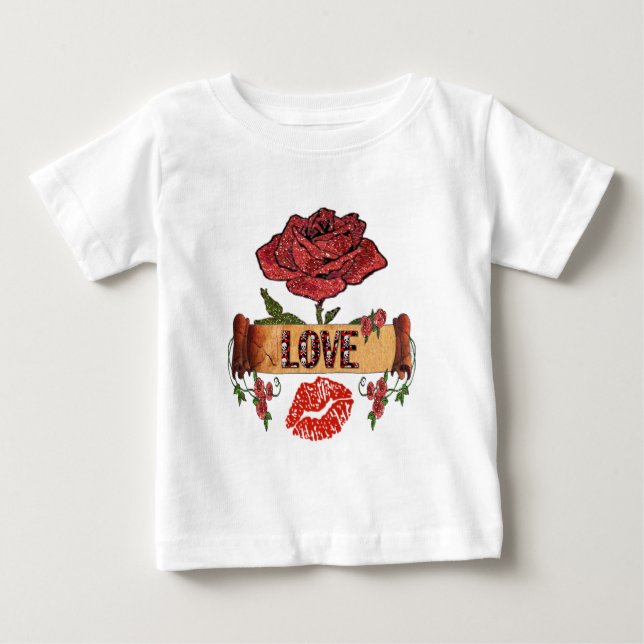 RAB Rockabilly-Rose, Liebe & Lipstick Baby T-shirt (Vorderseite)