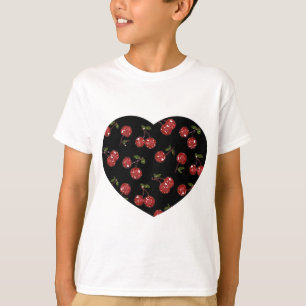 RAB Rockabilly Sehr Kirschen Kirschen Auf Schwarz T-Shirt