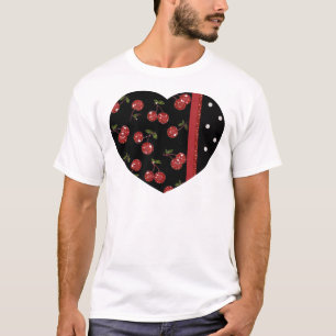 RAB Rockabilly Sehr Kirschen Schwarz T-Shirt