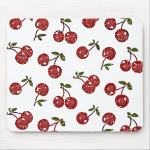 RAB Rockabilly sehr Kirschkerzen auf Weiß Mousepad