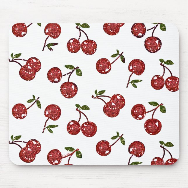 RAB Rockabilly sehr Kirschkerzen auf Weiß Mousepad (Vorne)