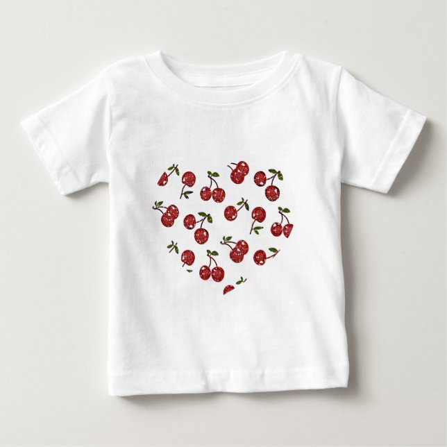 RAB Rockabilly, sehr Kirschkirschen auf Weiß Baby T-shirt (Vorderseite)