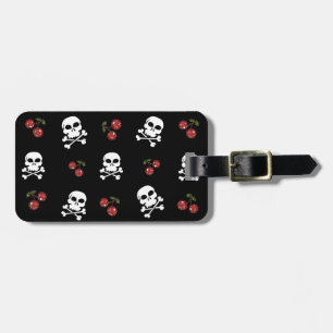 RAB Rockabilly Skulls and Cherries on Black Gepäckanhänger