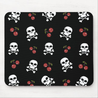 RAB Rockabilly Skulls and Cherries on Black Mousepad
