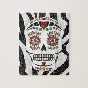 RAB Rockabilly Sugar Skull auf Zebra Print