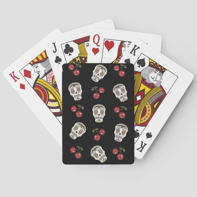 RAB Rockabilly Sugar Skulls Kirschen Kirschen auf  Spielkarten (Rückseite)
