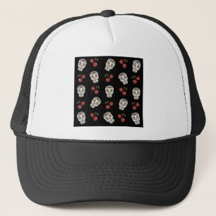 RAB Rockabilly Sugar Skulls Kirschen Kirschen auf Truckerkappe