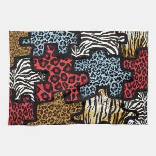 RAB Rockabilly Tierdruck-Puzzle Geschirrtuch