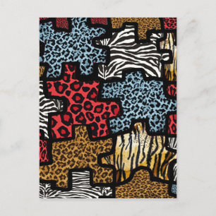 RAB Rockabilly Tierdruck-Puzzle Postkarte