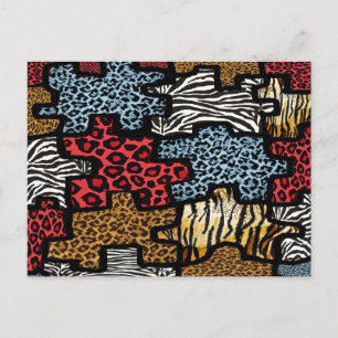 RAB Rockabilly Tierdruck-Puzzle Postkarte