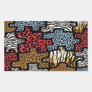 RAB Rockabilly Tierdruck-Puzzle Rechteckiger Aufkleber