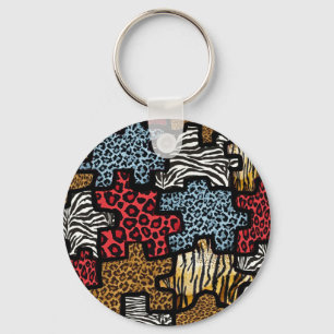 RAB Rockabilly Tierdruck-Puzzle Schlüsselanhänger