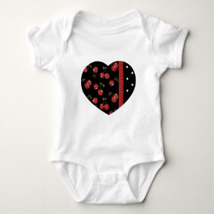 RAB Rockabilly Very Cherry Cherries Black Baby Strampler