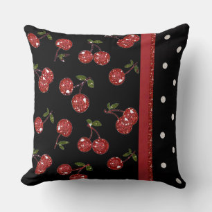 RAB Rockabilly Very Cherry Cherries Black Kissen