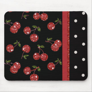 RAB Rockabilly Very Cherry Cherries Black Mousepad