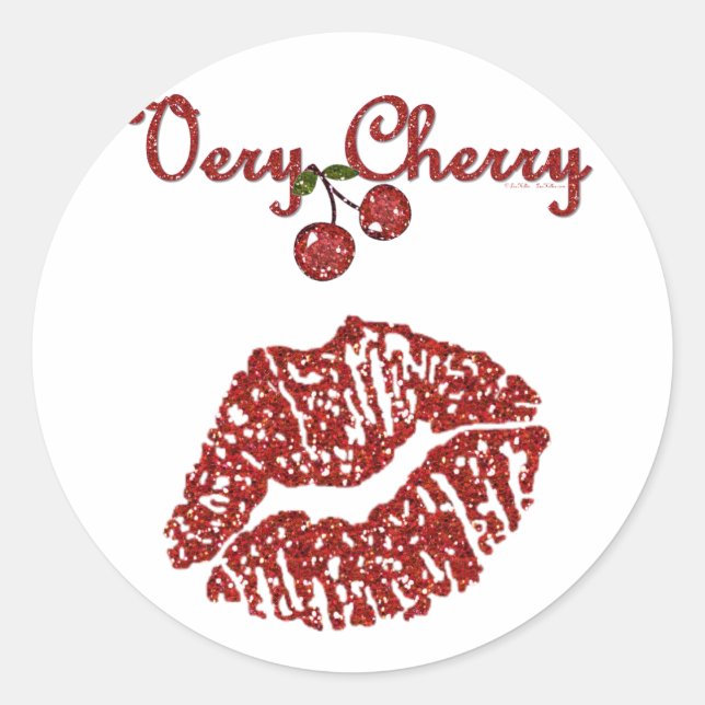 RAB Rockabilly Very Cherry Kiss Runder Aufkleber (Vorderseite)