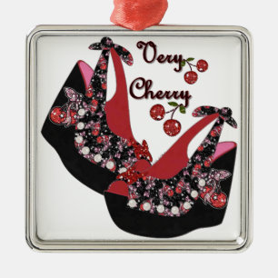 RAB Rockabilly Very Cherry Schuhe Silbernes Ornament