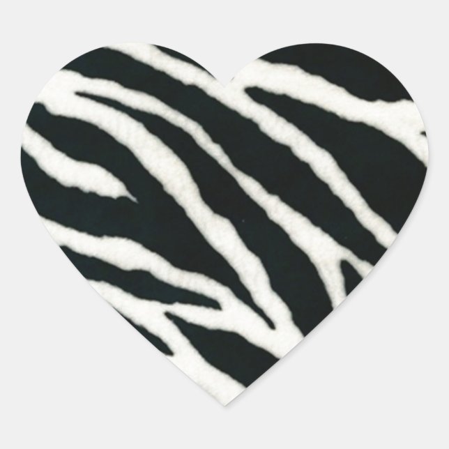 RAB Rockabilly Zebra Print Black & White Herz-Aufkleber (Vorderseite)