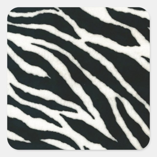RAB Rockabilly Zebra Print Black & White Quadratischer Aufkleber (Vorderseite)