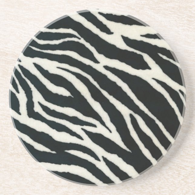 RAB Rockabilly Zebra Print Black & White Untersetzer (Vorne)