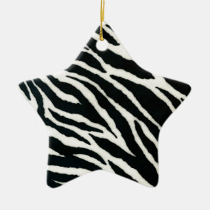 RAB Rockabilly Zebradruck Schwarz & Weiß Keramik Ornament