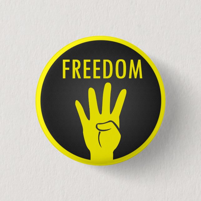 Rabaa Freiheits-Button!! #AntiCoup #FreeEgypt! Button (Vorderseite)
