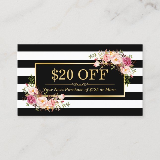 Rabais Coupon Classy Gold Floral Beauté Salon (Devant)