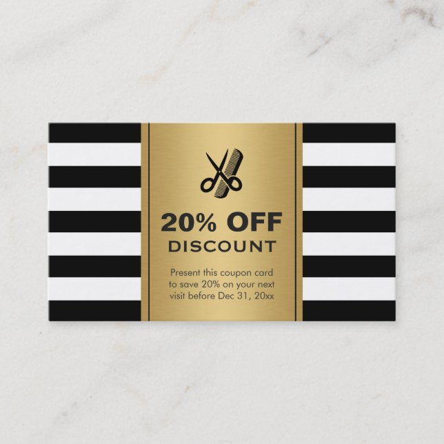 Rabais Coupon Coiffeur Salon Gold Black Ciseaux (Devant)