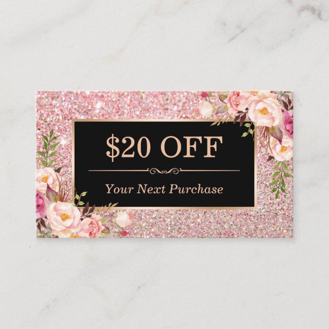 Rabais Coupon Rose Gold Beauté Salon Floral Floral (Devant)