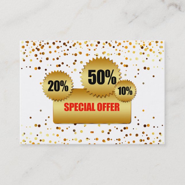 Rabais personnalisé cadeau Confetti Coupon d'or (Devant)