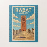 Rabat Marokko Illustration Reise Kunst Vintage