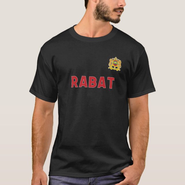 Rabat Marokko Nationalflagge Herzemblem Wappen T-Shirt (Vorderseite)