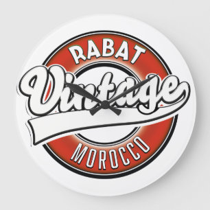Rabat Marokko Vintage-Logo Große Wanduhr