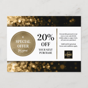 Rabatt auf den benutzerdefinierten Black Gold Boke Postkarte