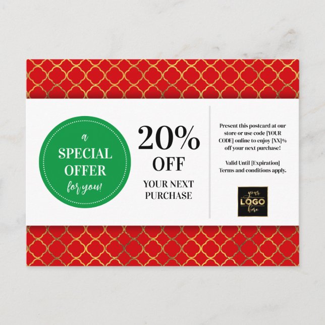 Rabatt auf den Red Green Coupon Postkarte (Vorderseite)
