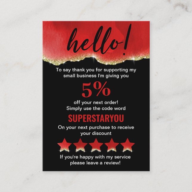 Rabatt für Berufliche Rotweine-Gold-Glitzer-Logos Visitenkarte (Vorderseite)