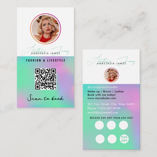 Rabatt für kleine Unternehmen Loyalität QR Cod Hol Visitenkarte (Vorne/Hinten)