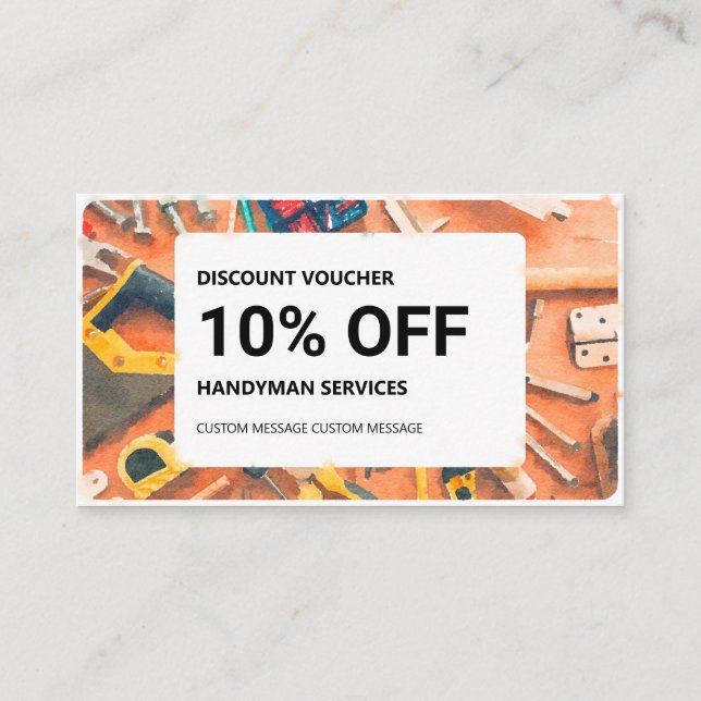 Rabattkarte: Handyman Services Visitenkarte (Vorderseite)