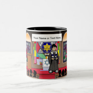 Rabbi - Männlicher Cartoon von PrintedPerfection.c Zweifarbige Tasse