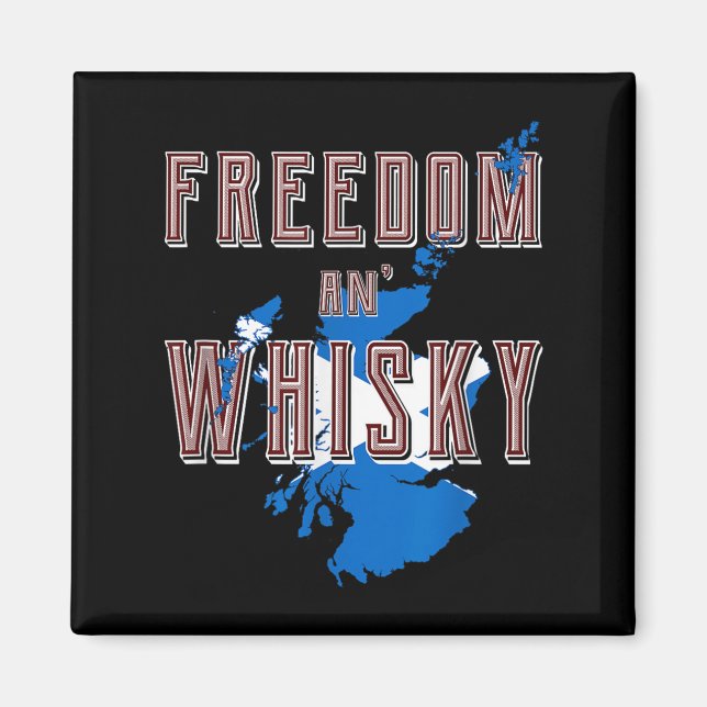 Rabbie Burns Zitat Freedom Whisky Scottish Colors Magnet (Vorne)