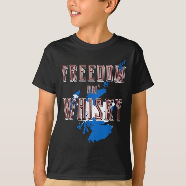 Rabbie Burns Zitat Freedom Whisky Scottish Colors T-Shirt (Vorderseite)