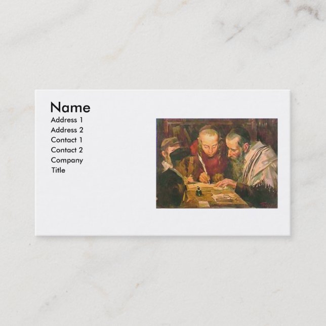 Rabbiner oder Rav Visitenkarte (Vorderseite)