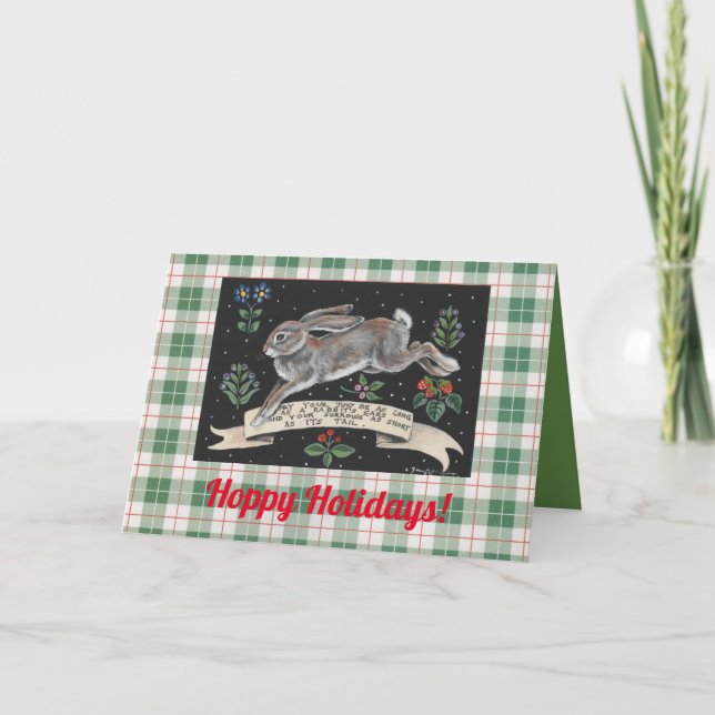 Rabbiner Weihnachtsfeiertag Gruß Grüner Karierter  Karte (Vorderseite)