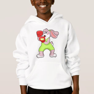 Rabbit à la boxe avec gants de boxe