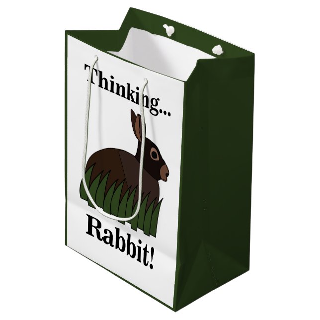 Rabbit Animal Cute Bunny Mittlere Geschenktüte (Vorderseite Schrägansicht)