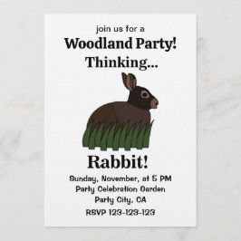 Rabbit Animal Cute Bunny Woodland Party Einladung