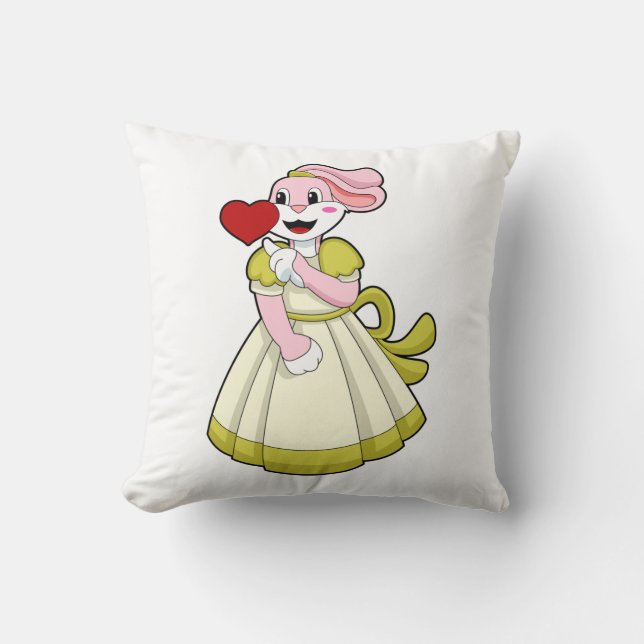 Rabbit as Bride with Wedding dress.PNG Kissen (Vorderseite)